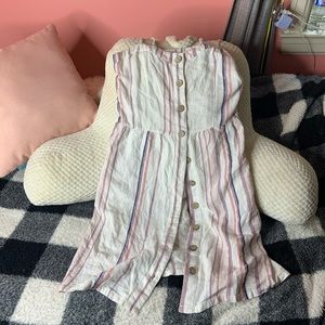 Button down spaghetti strap dress with pockets